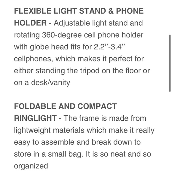 Ring light with cell phone holder 10 inch New in Box - Picture 8 of 8